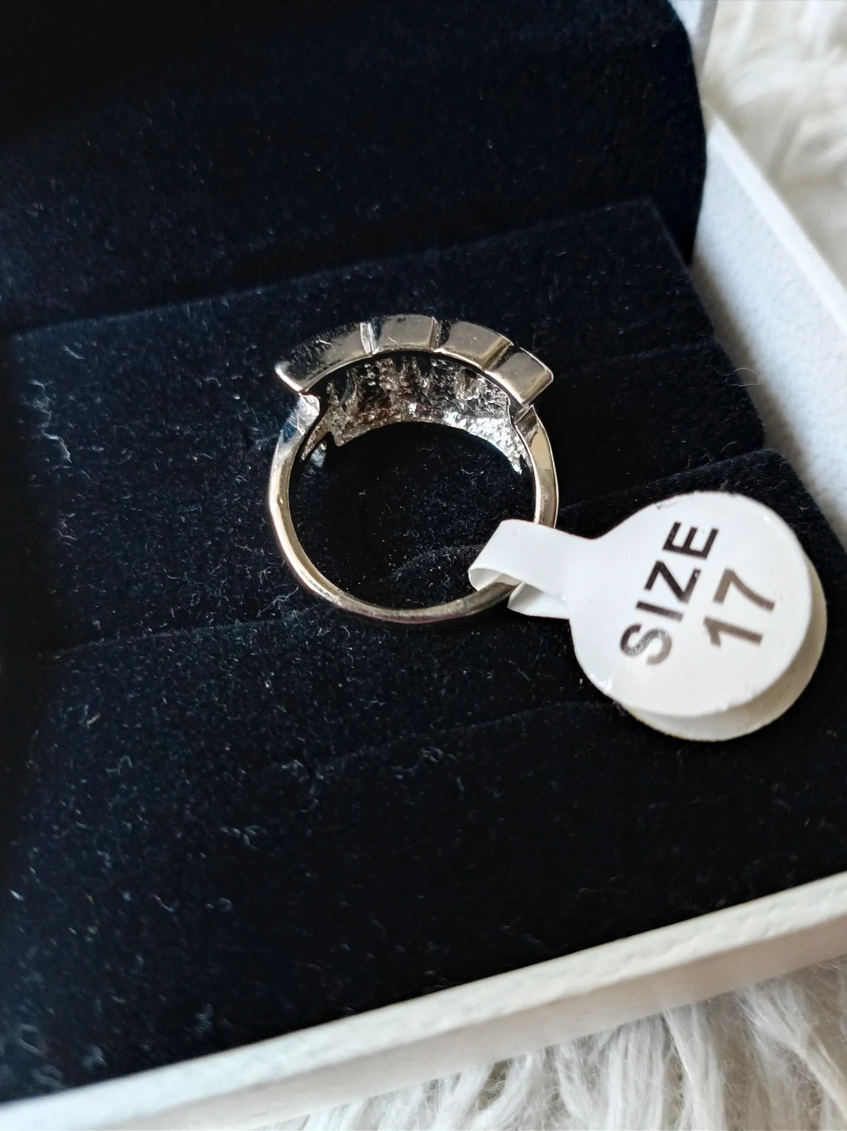 Anillo plateado letras strass talla 17 bague argentée ring strass – Local – taille 18,1 mm 5