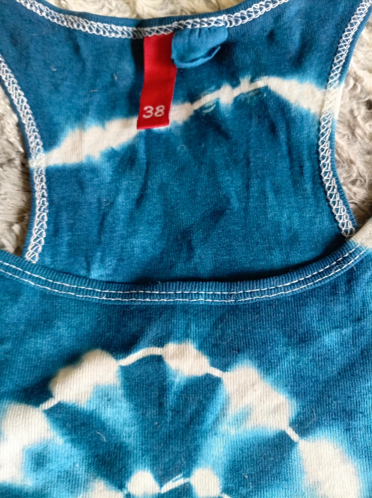 Top tirantes Tie Dye azul blue Racerback tank top Talla M (38 Divided H&M – H&M – taille M / 38 / 10 4