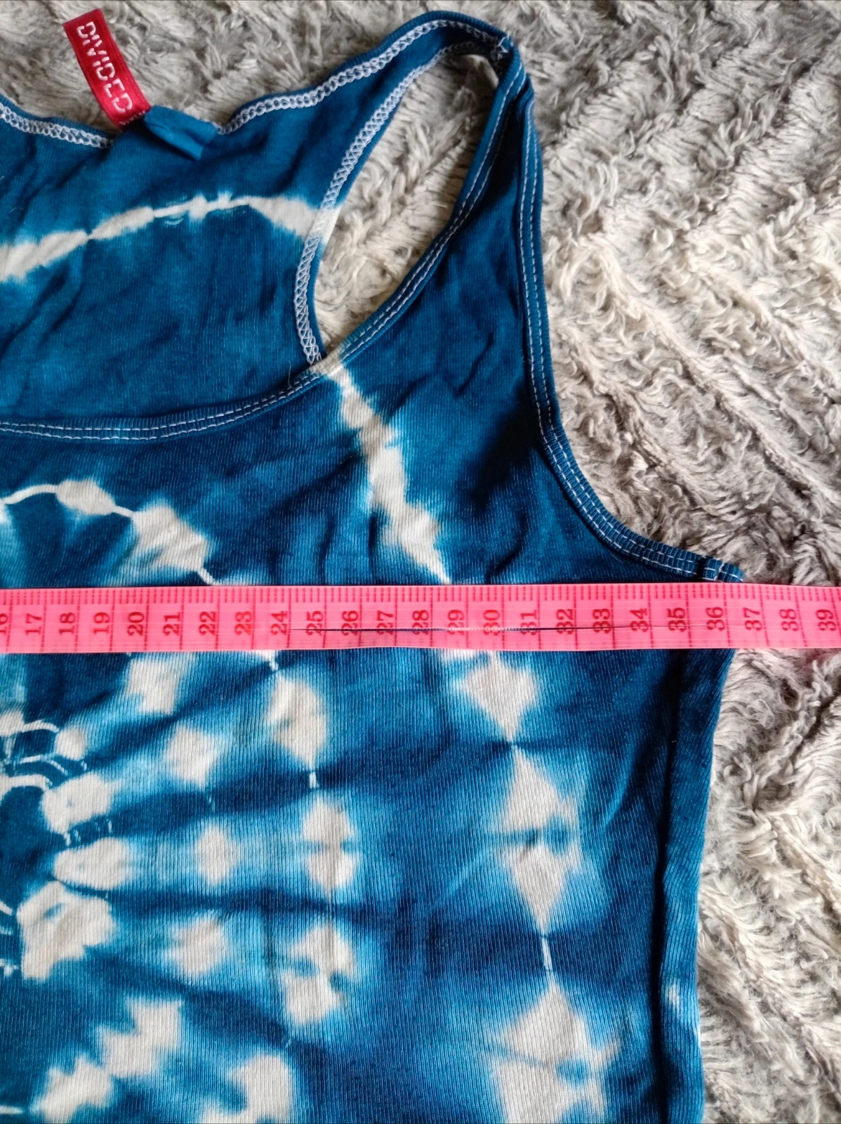 Top tirantes Tie Dye azul blue Racerback tank top Talla M (38 Divided H&M – H&M – taille M / 38 / 10 5