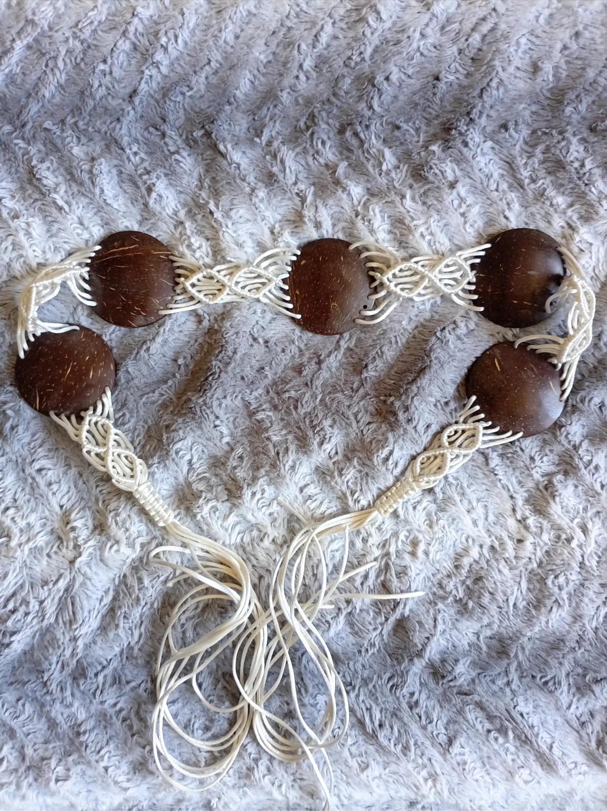 Vintage Macrame coconut Belt cinturón Coco Boho Chic 150cm Tu – taille Ajustable