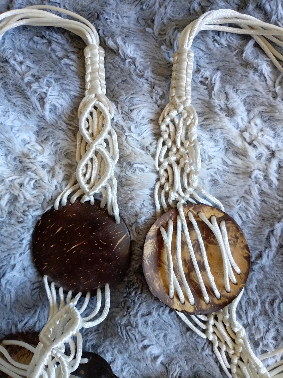 Vintage Macrame coconut Belt cinturón Coco Boho Chic 150cm Tu – taille Ajustable 3