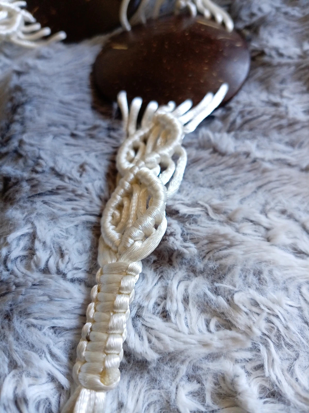 Vintage Macrame coconut Belt cinturón Coco Boho Chic 150cm Tu – taille Ajustable 4
