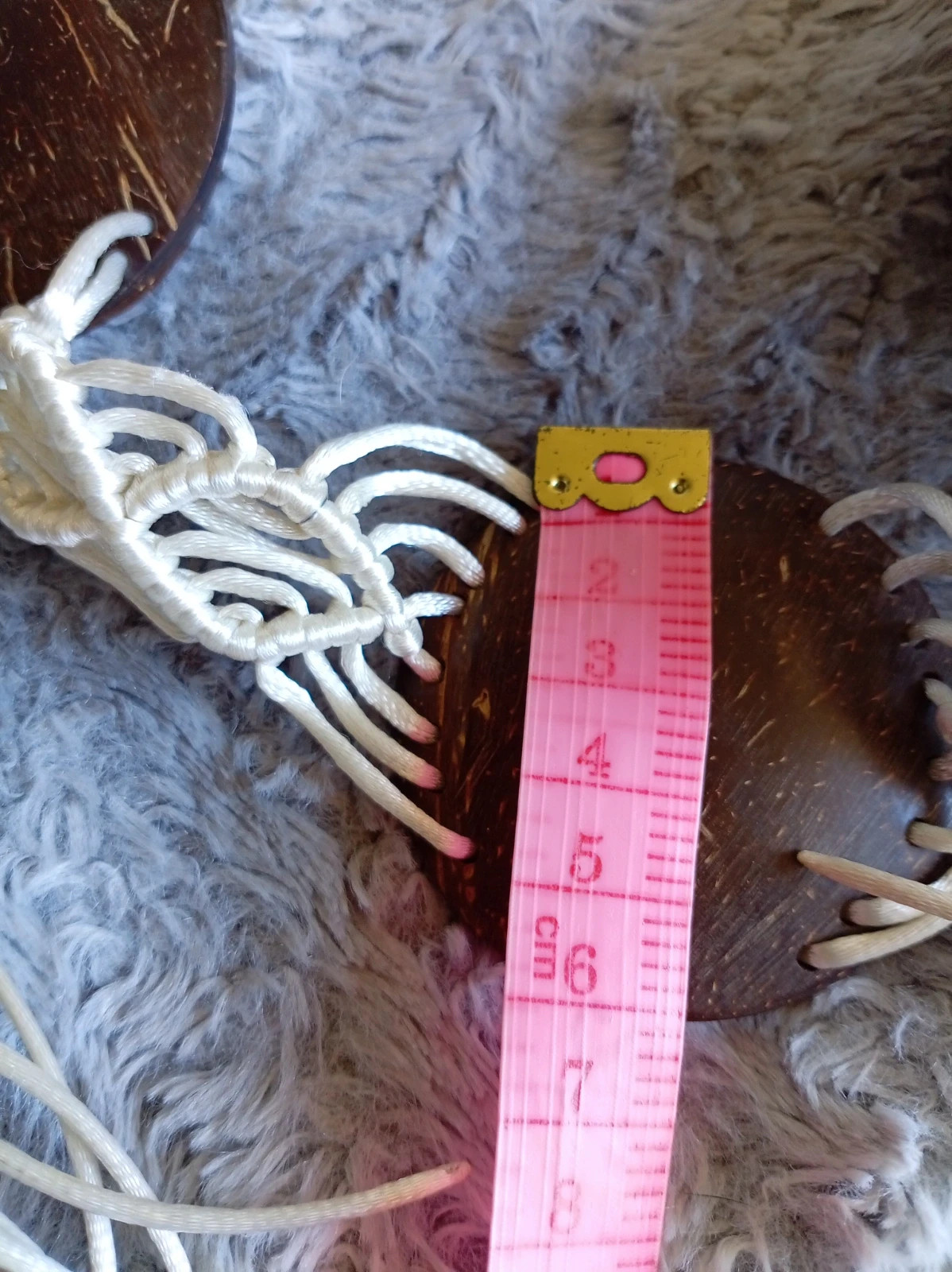 Vintage Macrame coconut Belt cinturón Coco Boho Chic 150cm Tu – taille Ajustable 5