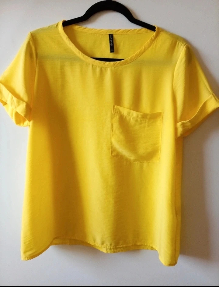 Stradivarius Yellow Blouse top camiseta amarilla talla M L excellent condition – Stradivarius – taille L / 40 / 12