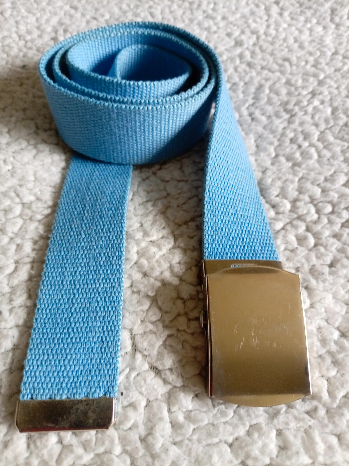 Cinturón Lona azul celeste Canvas Belt 100cm talla S-M Unisex Vintage Y2K style – Top Vintage – taille Ajustable 2