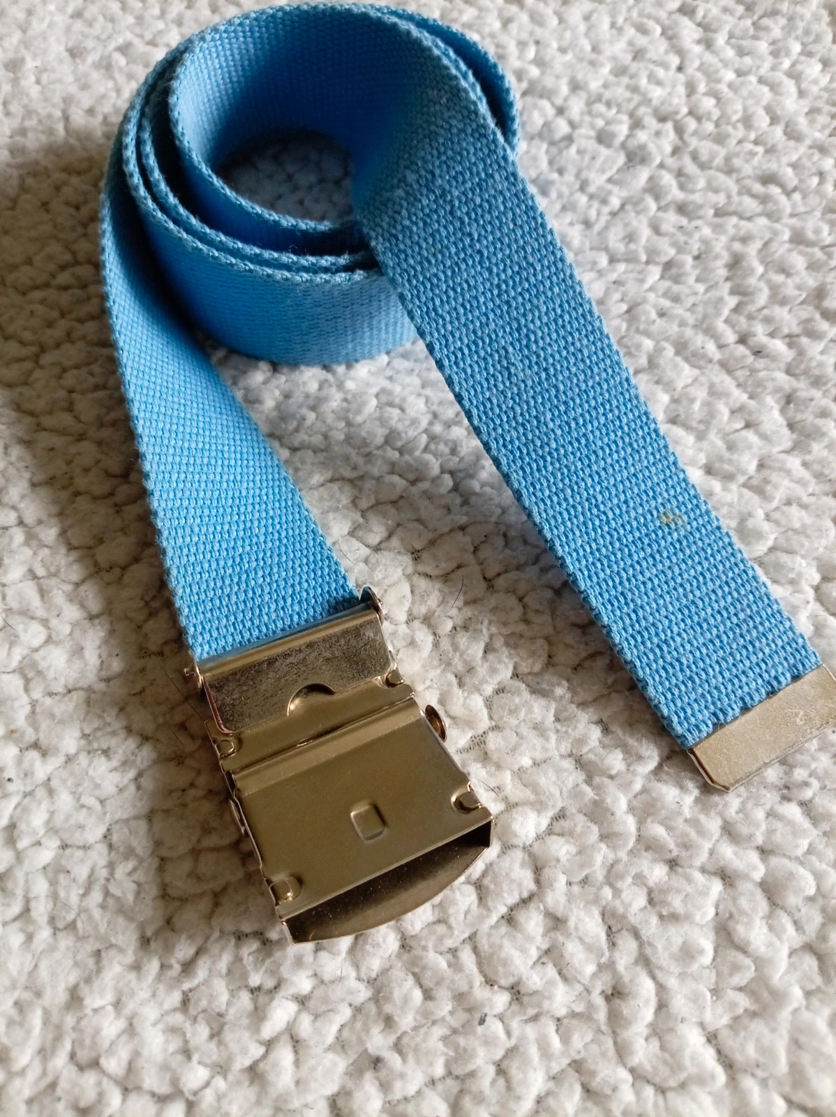 Cinturón Lona azul celeste Canvas Belt 100cm talla S-M Unisex Vintage Y2K style – Top Vintage – taille Ajustable 3