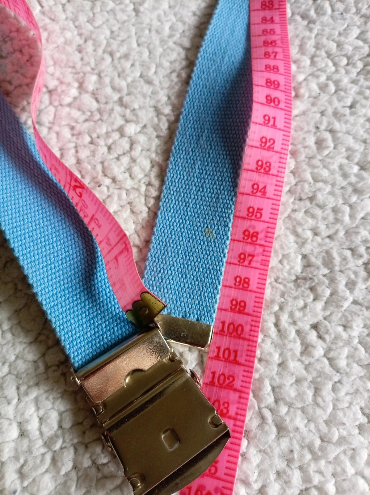 Cinturón Lona azul celeste Canvas Belt 100cm talla S-M Unisex Vintage Y2K style – Top Vintage – taille Ajustable 4