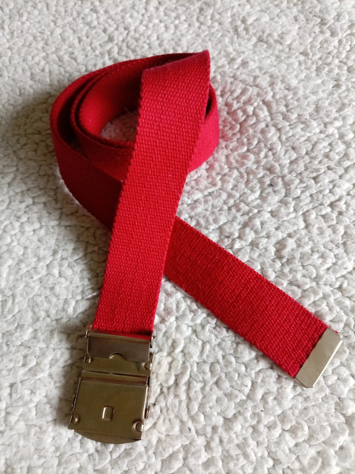 Cinturón de Lona rojo Unisex red Canvas Belt Vintage style Talla Única 105cm – Vintage Dressing – taille Ajustable 2
