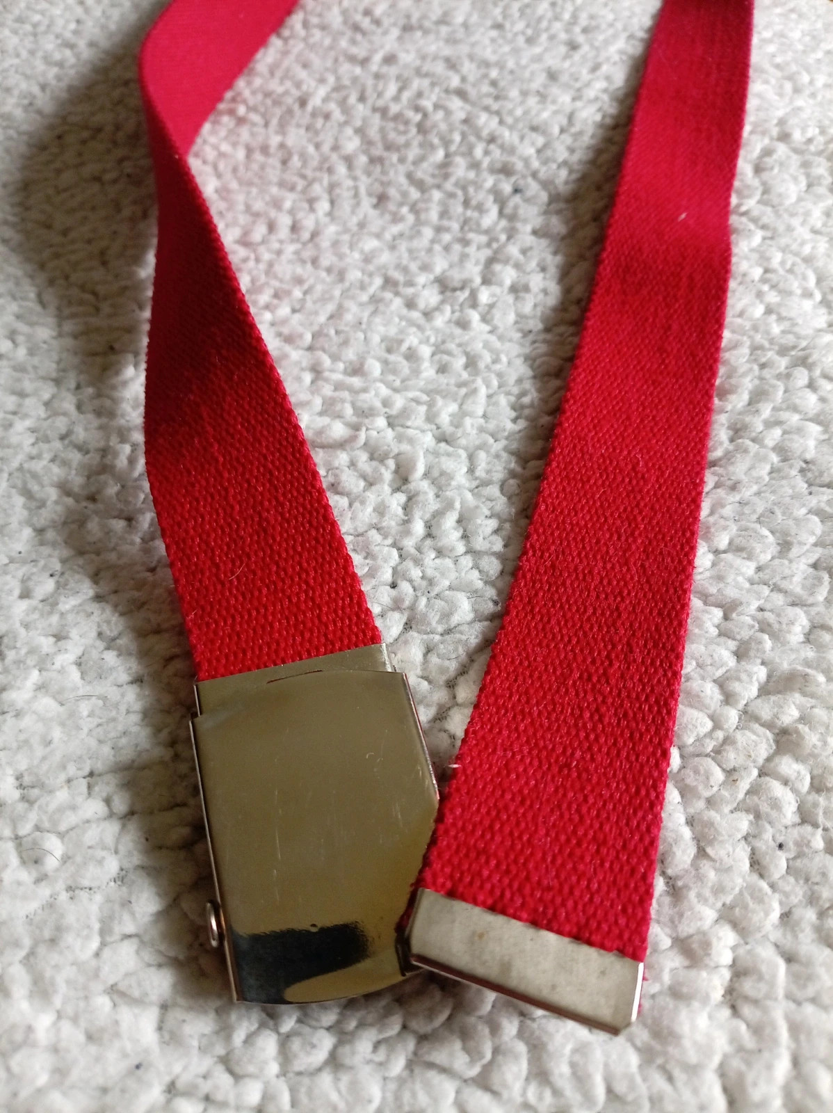Cinturón de Lona rojo Unisex red Canvas Belt Vintage style Talla Única 105cm – Vintage Dressing – taille Ajustable 3