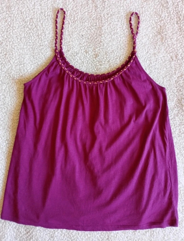 Top chic morado con tiras doradas mûre doré boho chic In Extenso Talla/Taille M – In Extenso – taille M / 38 / 10 2