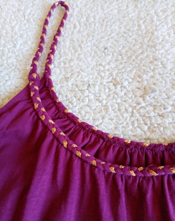 Top chic morado con tiras doradas mûre doré boho chic In Extenso Talla/Taille M – In Extenso – taille M / 38 / 10 3