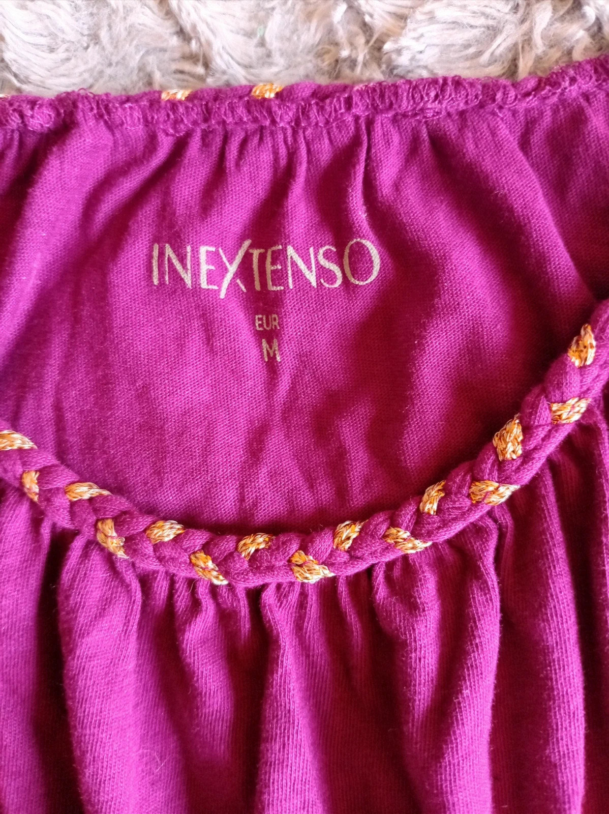Top chic morado con tiras doradas mûre doré boho chic In Extenso Talla/Taille M – In Extenso – taille M / 38 / 10 4