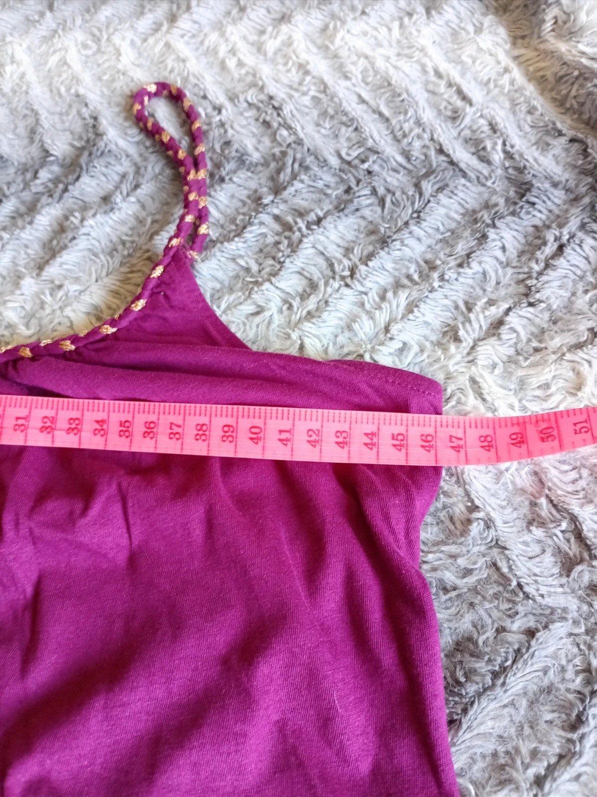 Top chic morado con tiras doradas mûre doré boho chic In Extenso Talla/Taille M – In Extenso – taille M / 38 / 10 5