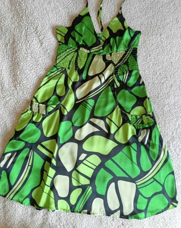 Robe silk satin halter dress vintage chic vert ONLY Talla/Taille S – ONLY – taille S / 36 / 8 2