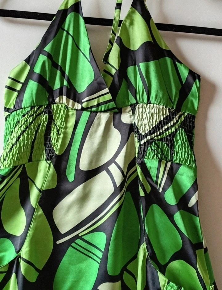 Robe silk satin halter dress vintage chic vert ONLY Talla/Taille S – ONLY – taille S / 36 / 8 4