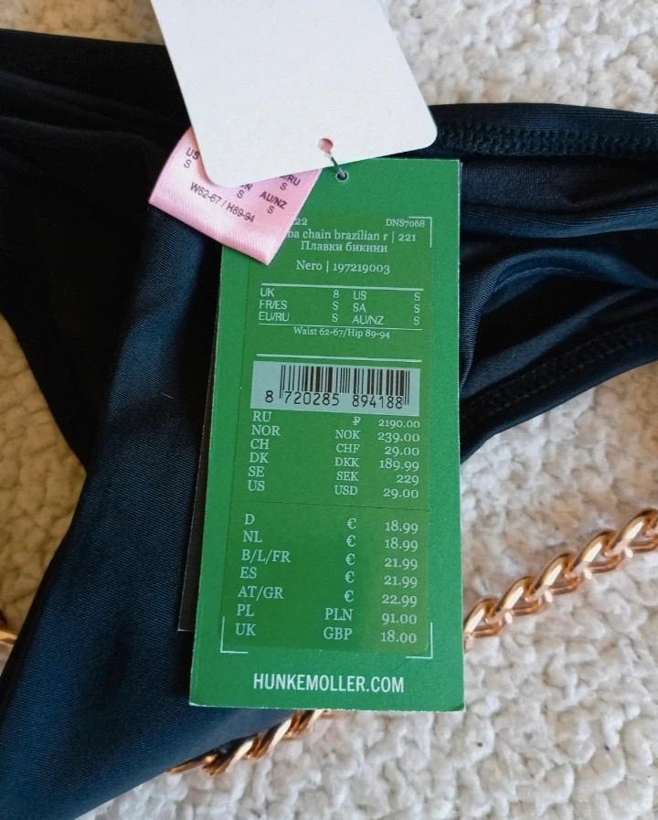 Bikini Bottom Hunkemöller Black Chain Brazilian S/8 Rebecca Mir Luxury Style – Hunkemöller – taille S / 36 / 8 2