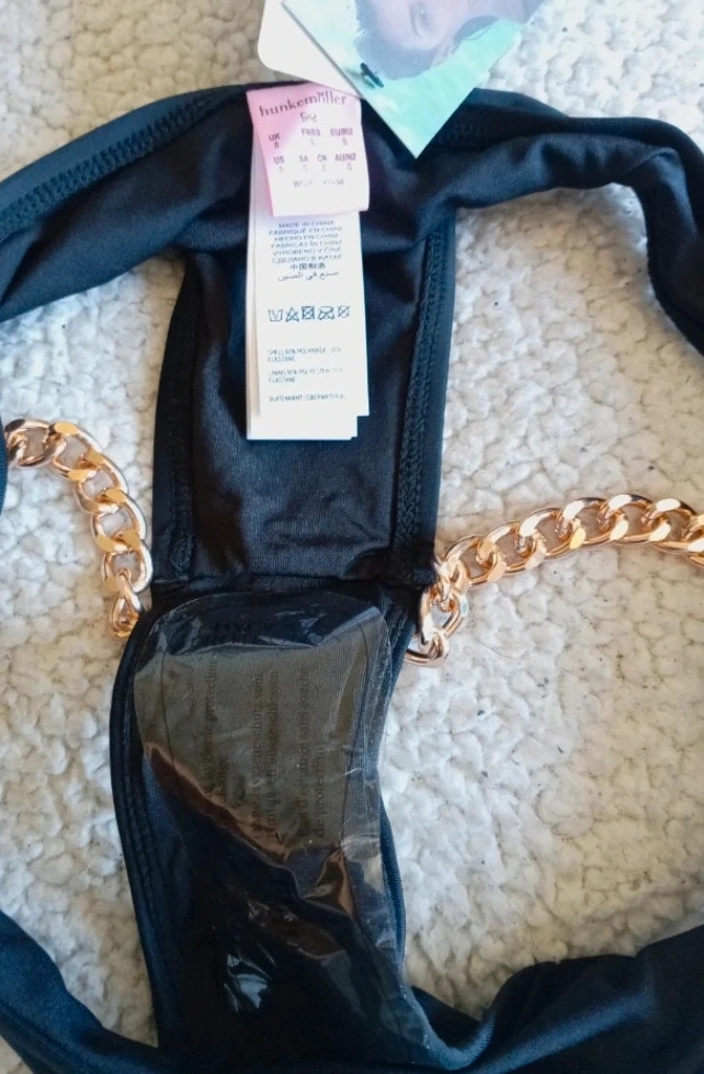 Bikini Bottom Hunkemöller Black Chain Brazilian S/8 Rebecca Mir Luxury Style – Hunkemöller – taille S / 36 / 8 3