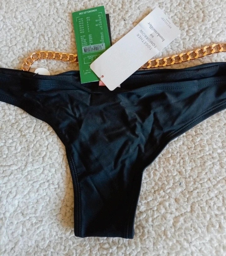Bikini Bottom Hunkemöller Black Chain Brazilian S/8 Rebecca Mir Luxury Style – Hunkemöller – taille S / 36 / 8 5