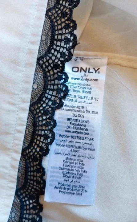 Top tirantes ONLY blanco roto encaje talla 38 / White Strap Top lace size M – ONLY – taille M / 38 / 10 2