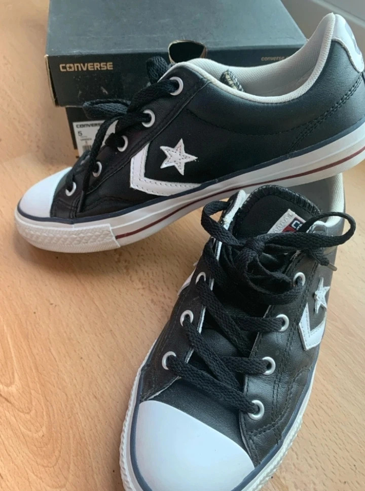Converse Star Player Black Leather Sneaker Talla 37.5 Unisex – Converse – taille 37.5 2