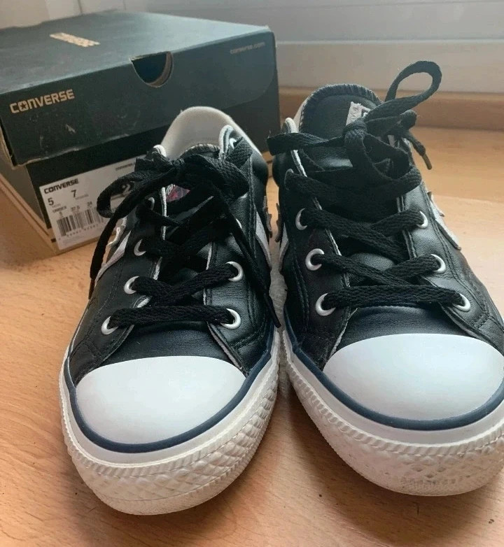 Converse Star Player Black Leather Sneaker Talla 37.5 Unisex – Converse – taille 37.5 4