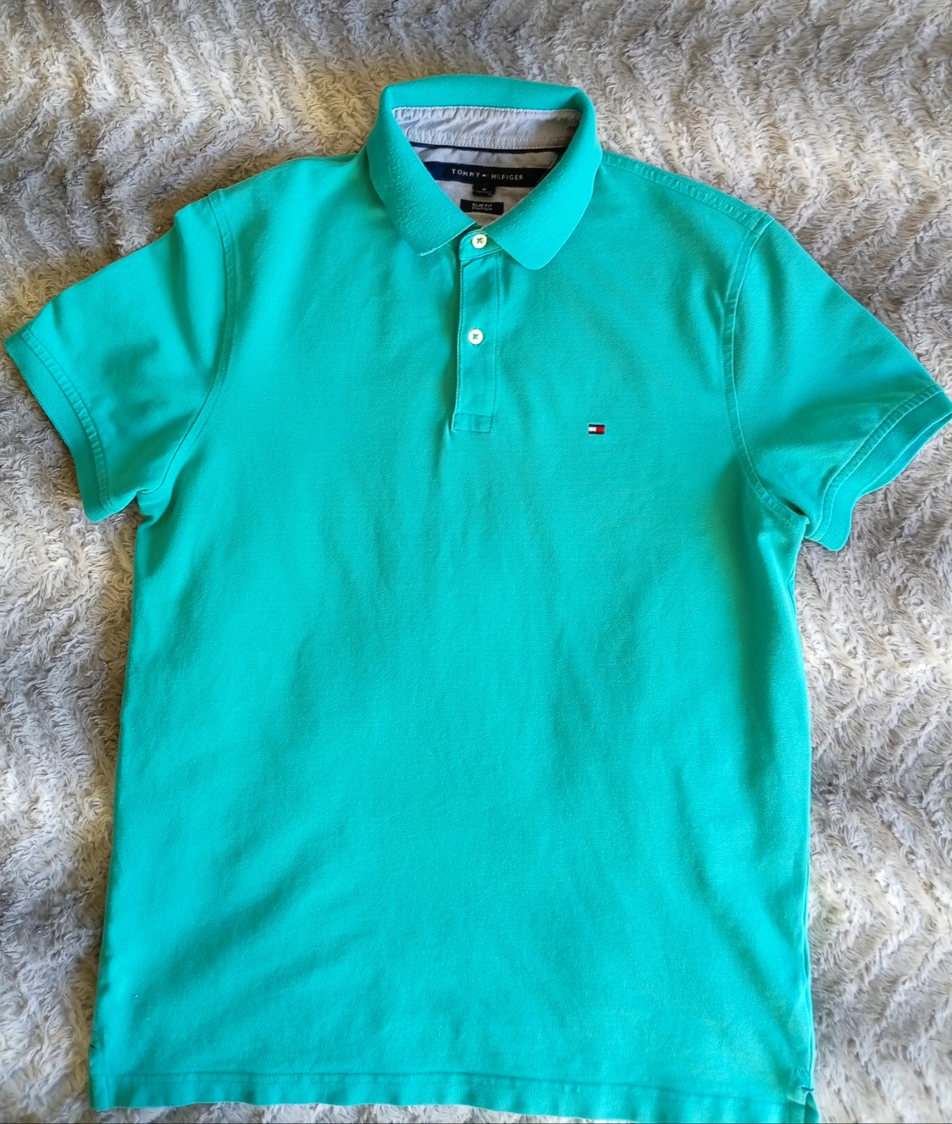 Tommy Hilfiger Polo Slim Fit Turquoise Talla M Cotton – Tommy Hilfiger – taille M 2