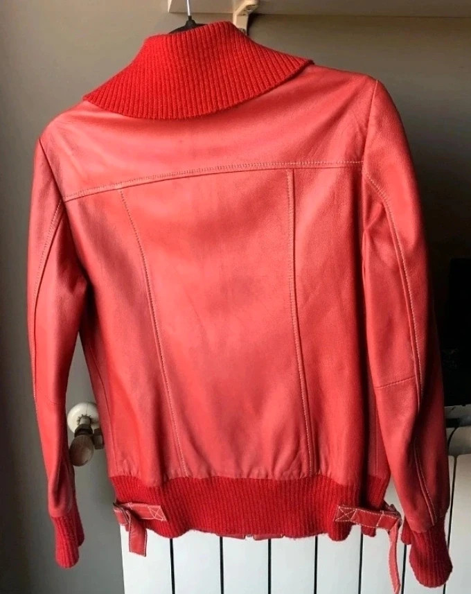 Chaqueta Piel Roja Blue & Blouze Red Leather Jacket 42 Vintage – BLUE & BLOUZE – taille XL / 42 / 14 2