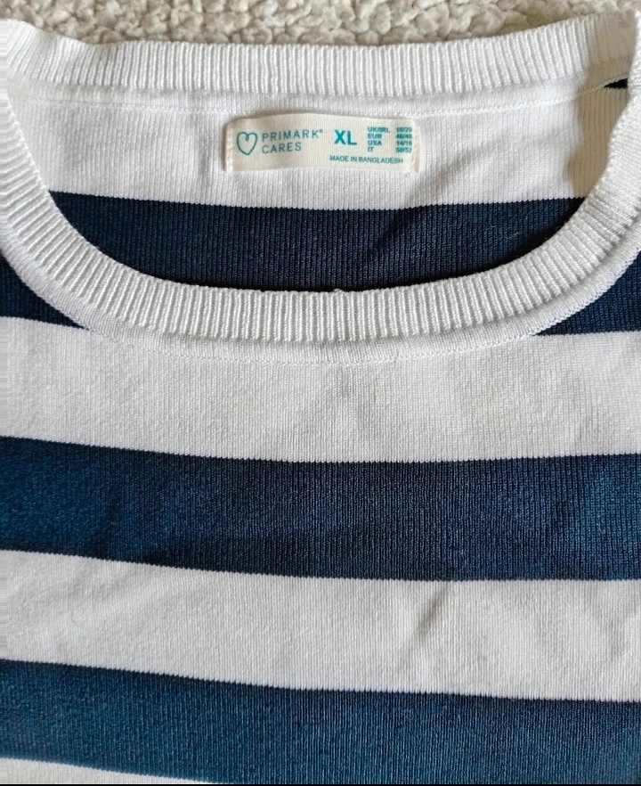 Top Punto Marinero Crop Top • Haut Rayé Marinière • Striped Tee L / XL – Primark – taille L / 40 / 12 3