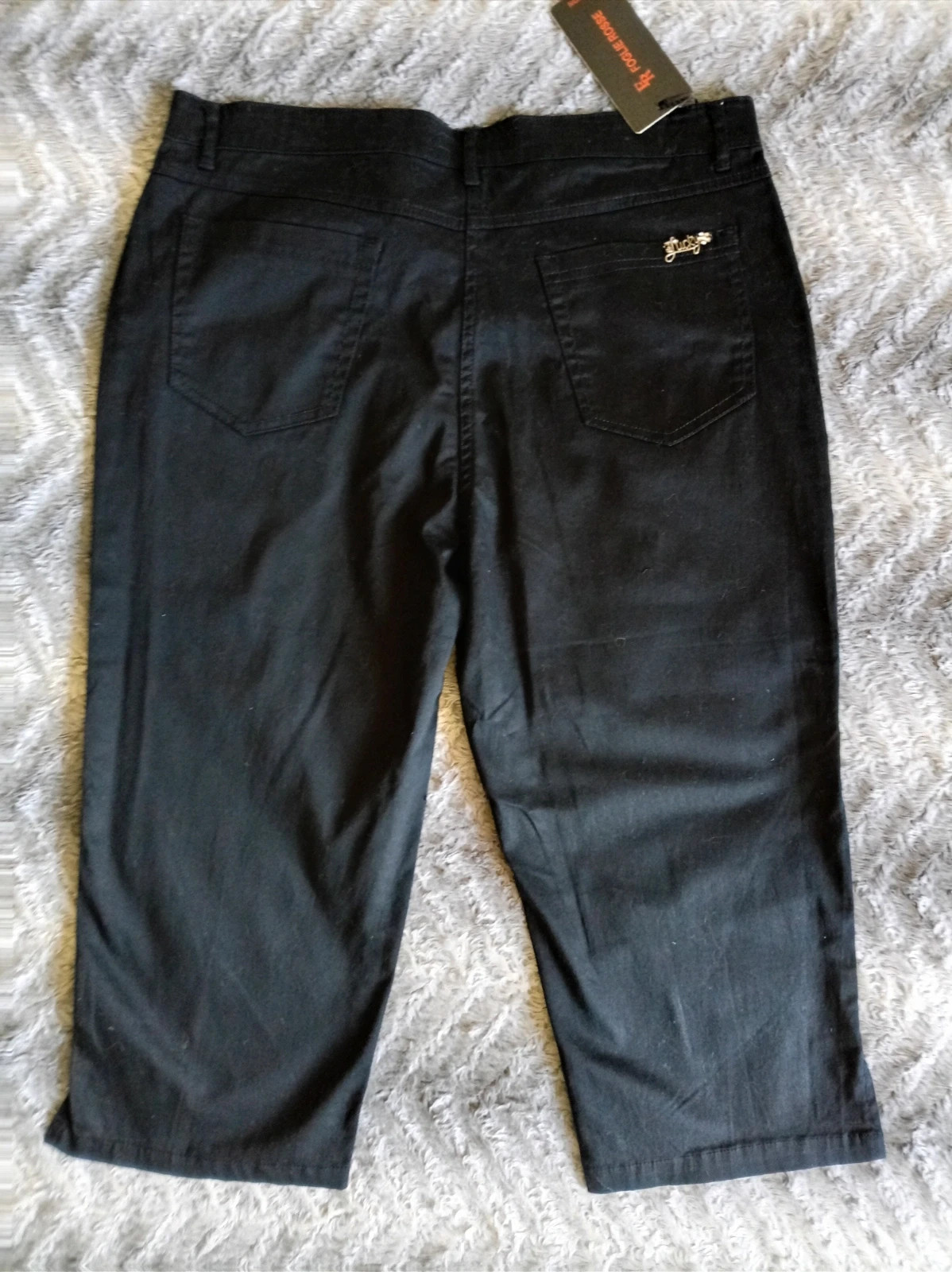 Pantalón pirata negro Foglié Rosse Corsaire noir Y2K cropped pants 48 L – Foglie Rosse – taille 4XL / 48 / 20 5