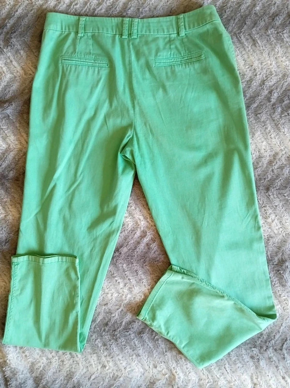 Pantalón chino verde menta Camaïeu mint green trousers chic pastel slim 38 M algodon – Camaïeu – taille M / 38 / 10 3