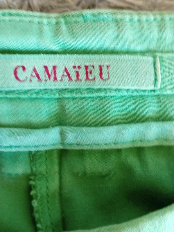 Pantalón chino verde menta Camaïeu mint green trousers chic pastel slim 38 M algodon – Camaïeu – taille M / 38 / 10 5