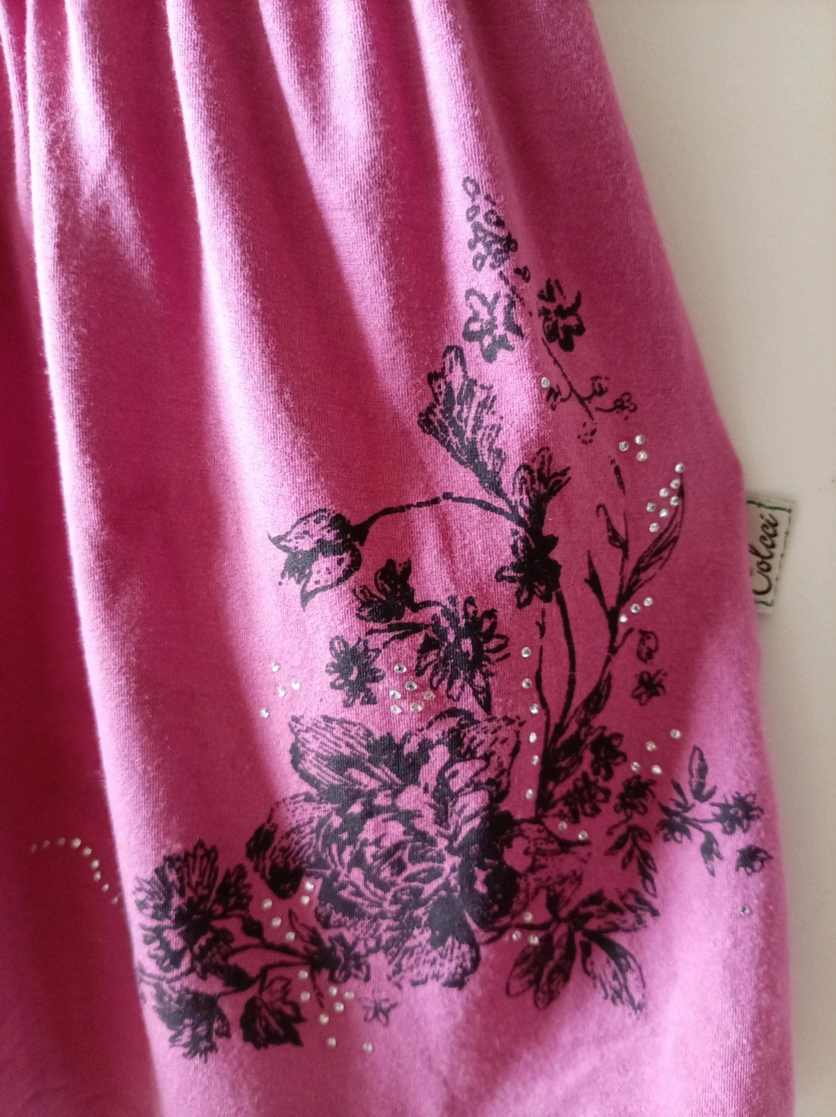 Top Vintage Colcci Rosa Floral Strass / Camiseta Y2K Estilo Coquette M – Colcci – taille M / 38 / 10 3