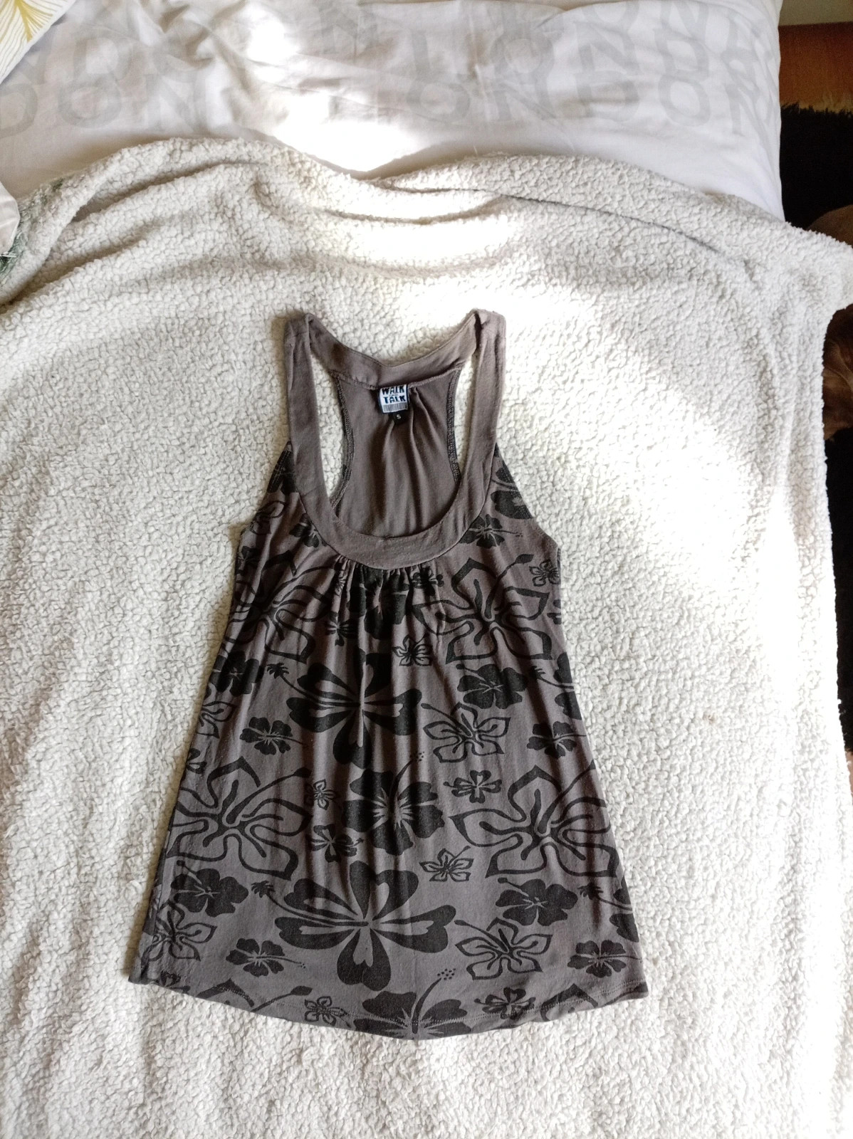 Top Hibiscus Print S M Camiseta Tirantes Vintage Grey – Walk And Talk – taille S / 36 / 8 4