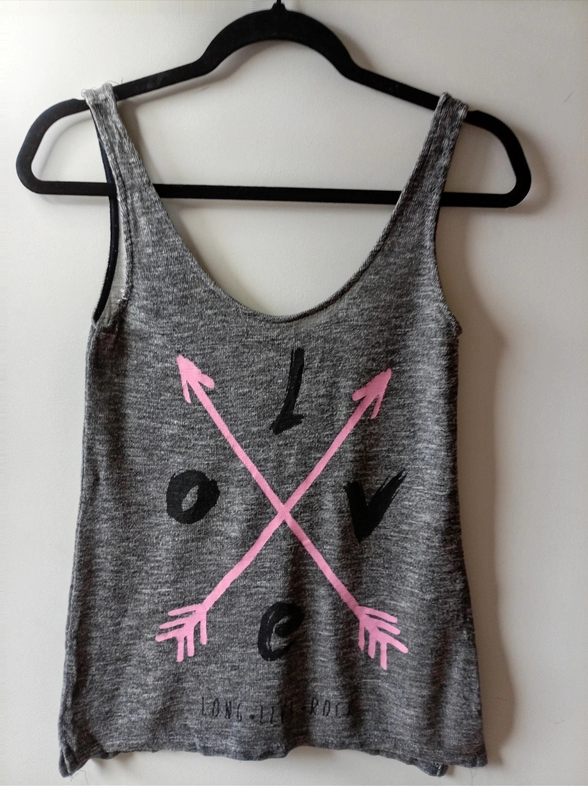 Stradivarius Love Rock Tank Top Grey S / Gris Débardeur S – Stradivarius – taille S / 36 / 8