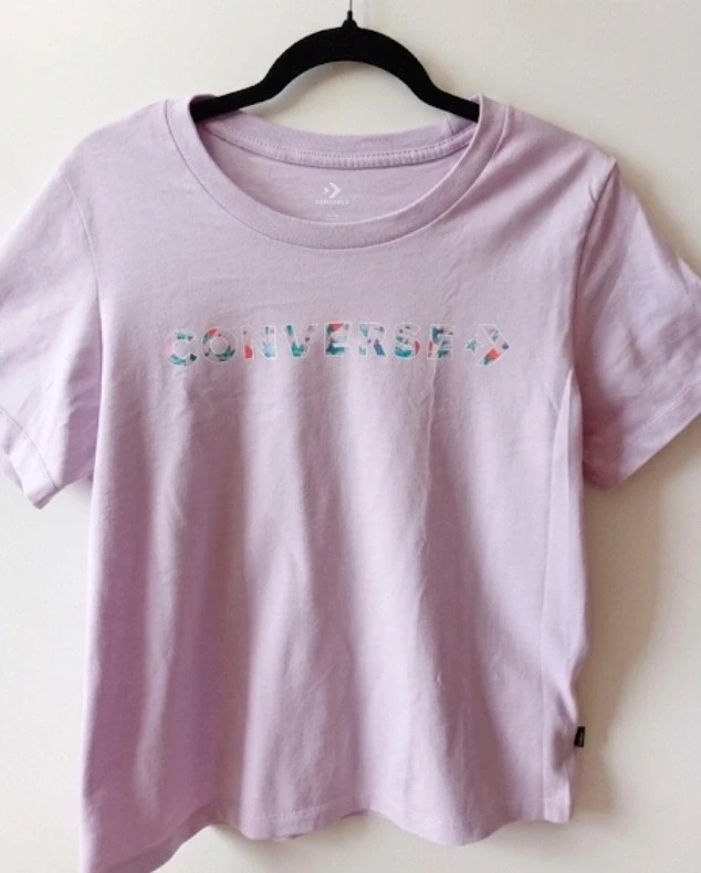 Camiseta Converse lavanda floral logo Lavender t-shirt floral print graphic L