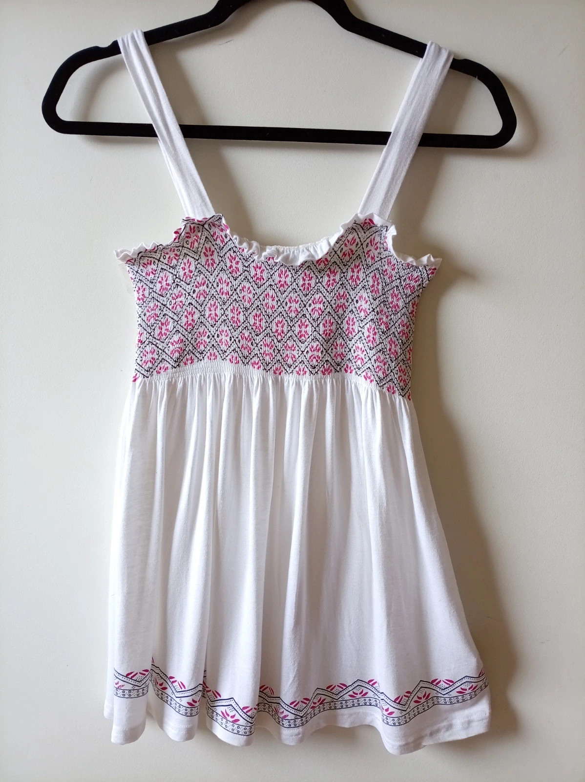 Top largo boho ibicenco blanco / White summer tunic S/M – CQCOQuetto – taille M / 38 / 10