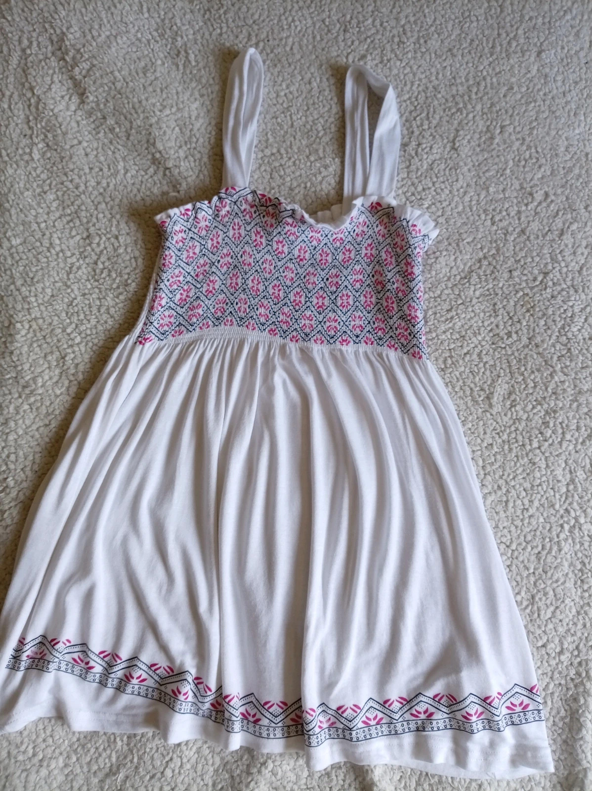 Top largo boho ibicenco blanco / White summer tunic S/M – CQCOQuetto – taille M / 38 / 10 5