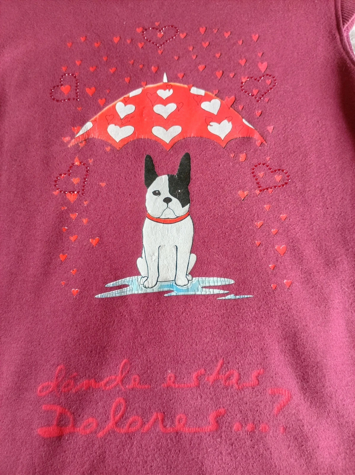 Top Dolores Promesas Burdeos Perro Bulldog Burgundy Top Talla XS SVery Good – Dolores Promesas – taille XS / 34 / 6 3