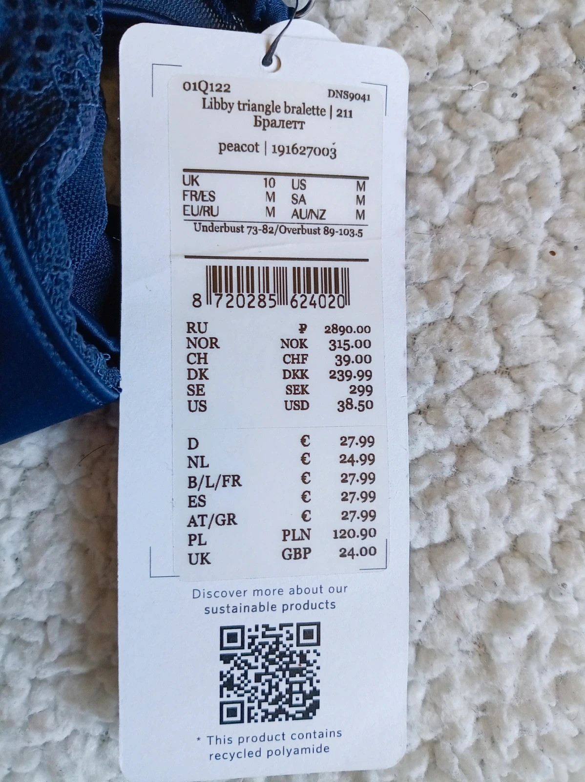 Bralette Libby Hunkemöller Azul Marino Talla M Nuevo con etiquetas – Hunkemöller – taille M 3