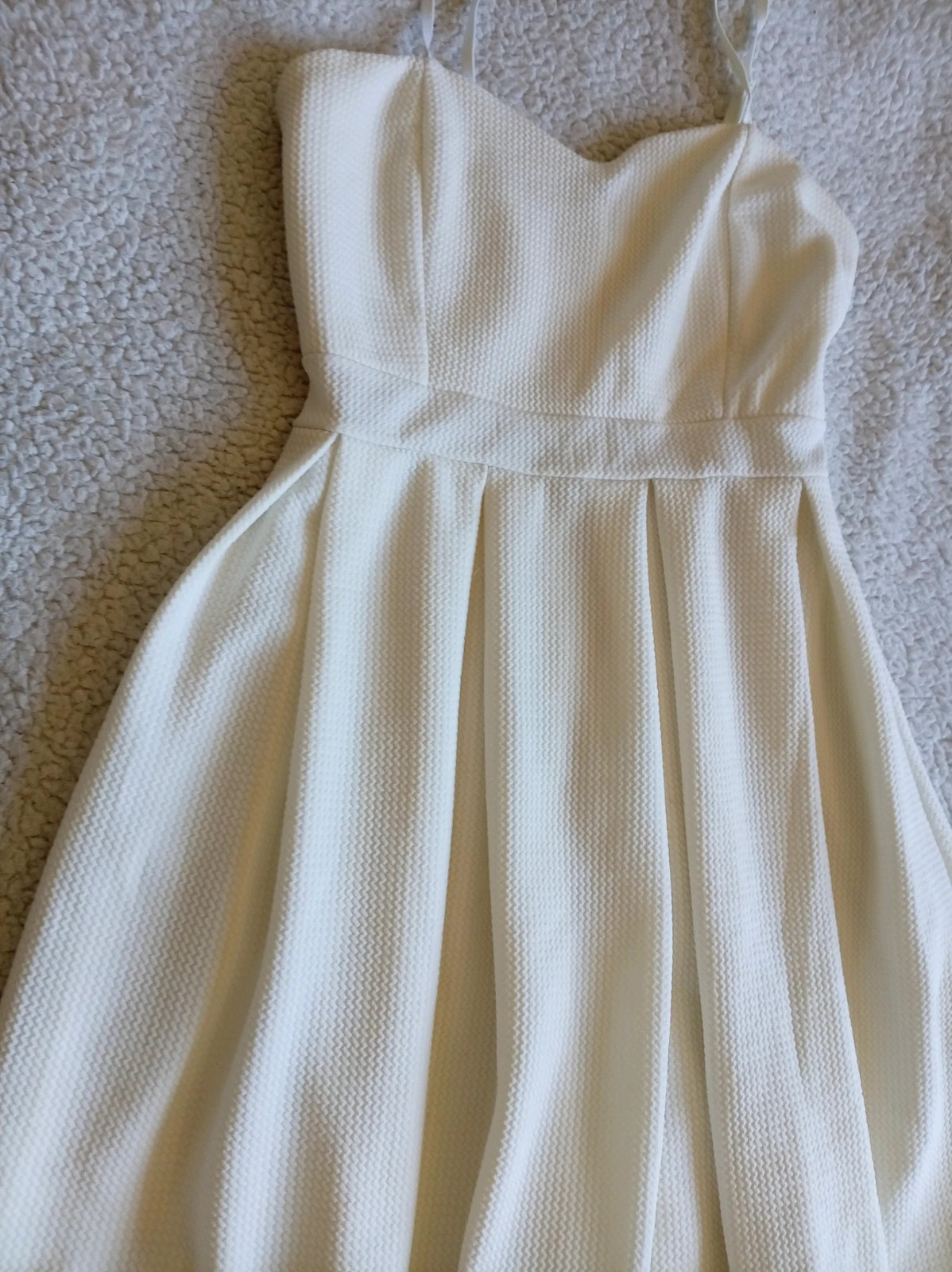 Vestido blanco texturizado White Skater Dress Robe blanche M – Blanco – taille M / 38 / 10 4