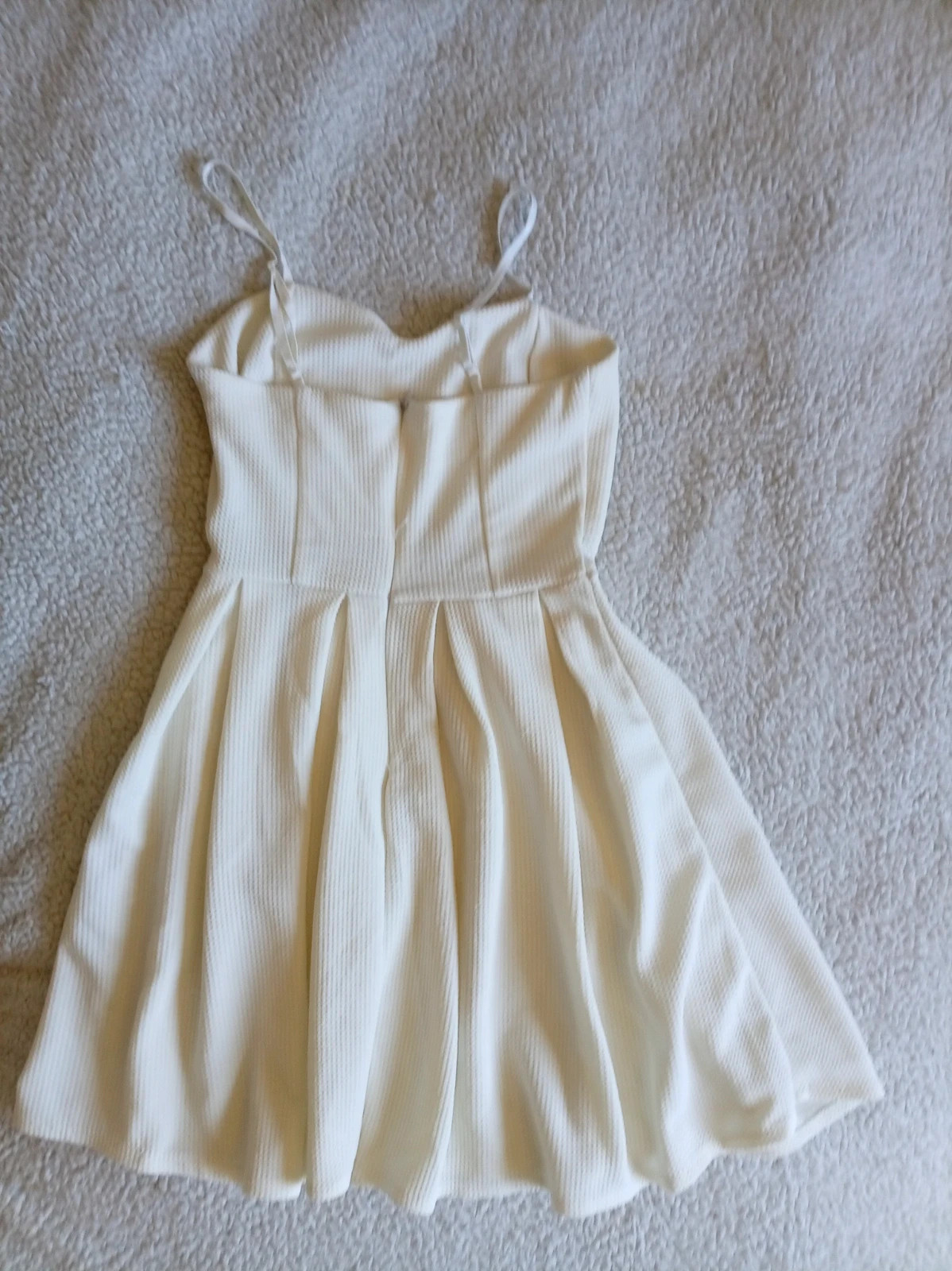 Vestido blanco texturizado White Skater Dress Robe blanche M – Blanco – taille M / 38 / 10 3