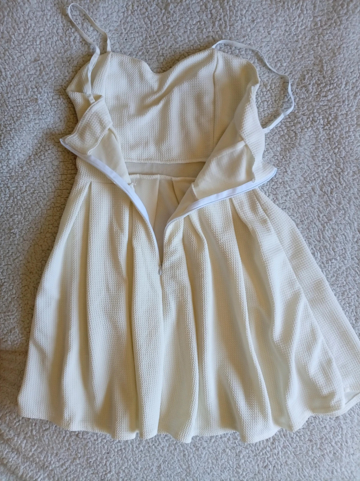 Vestido blanco texturizado White Skater Dress Robe blanche M – Blanco – taille M / 38 / 10 5