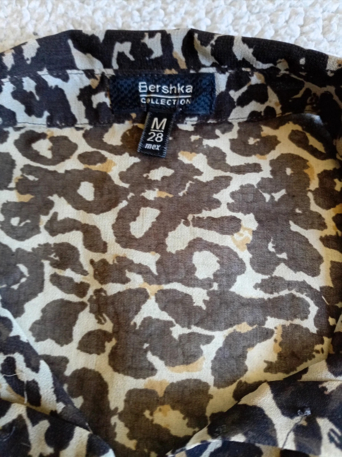 Bershka Camisa Leopard Print Sleeveless Animal Pattern Shirt M Muy buen estado – Bershka – taille M / 38 / 10 3