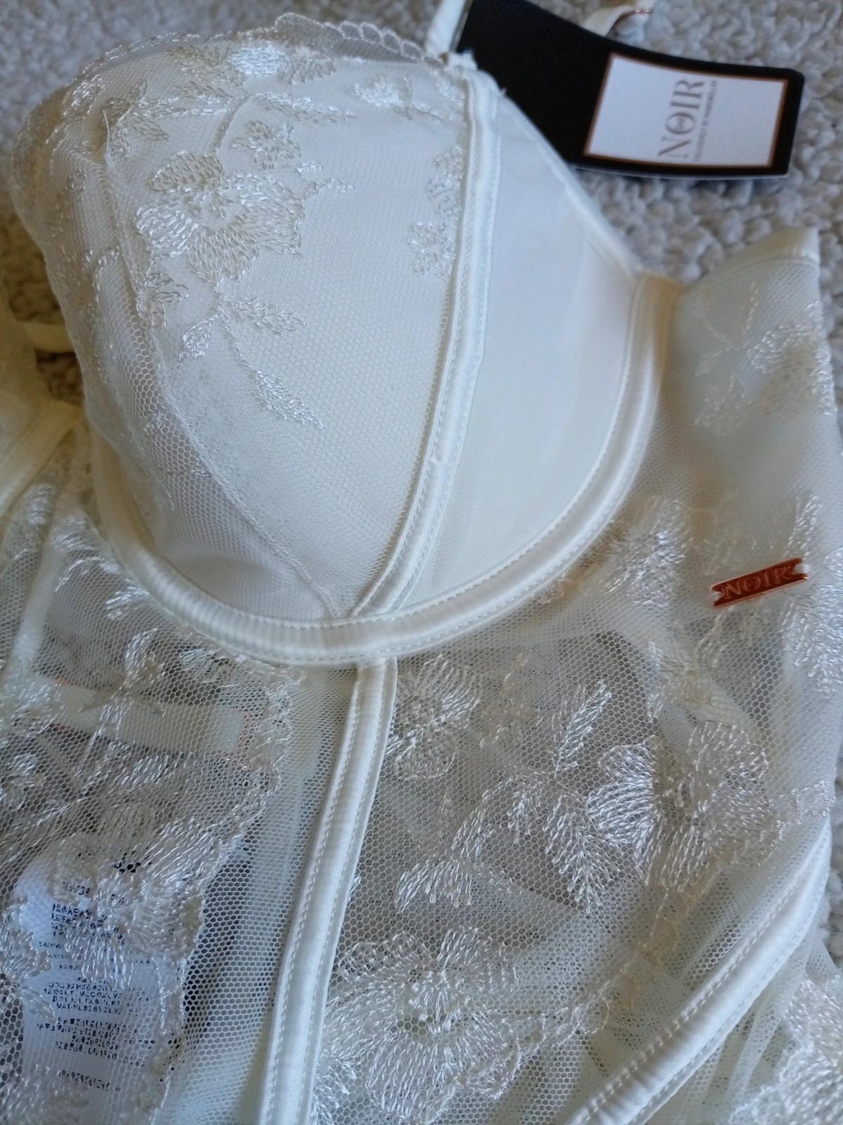Body lencero encaje blanco Hunkemöller (Colección Noir) Talla 90 C Nuevo – Noir