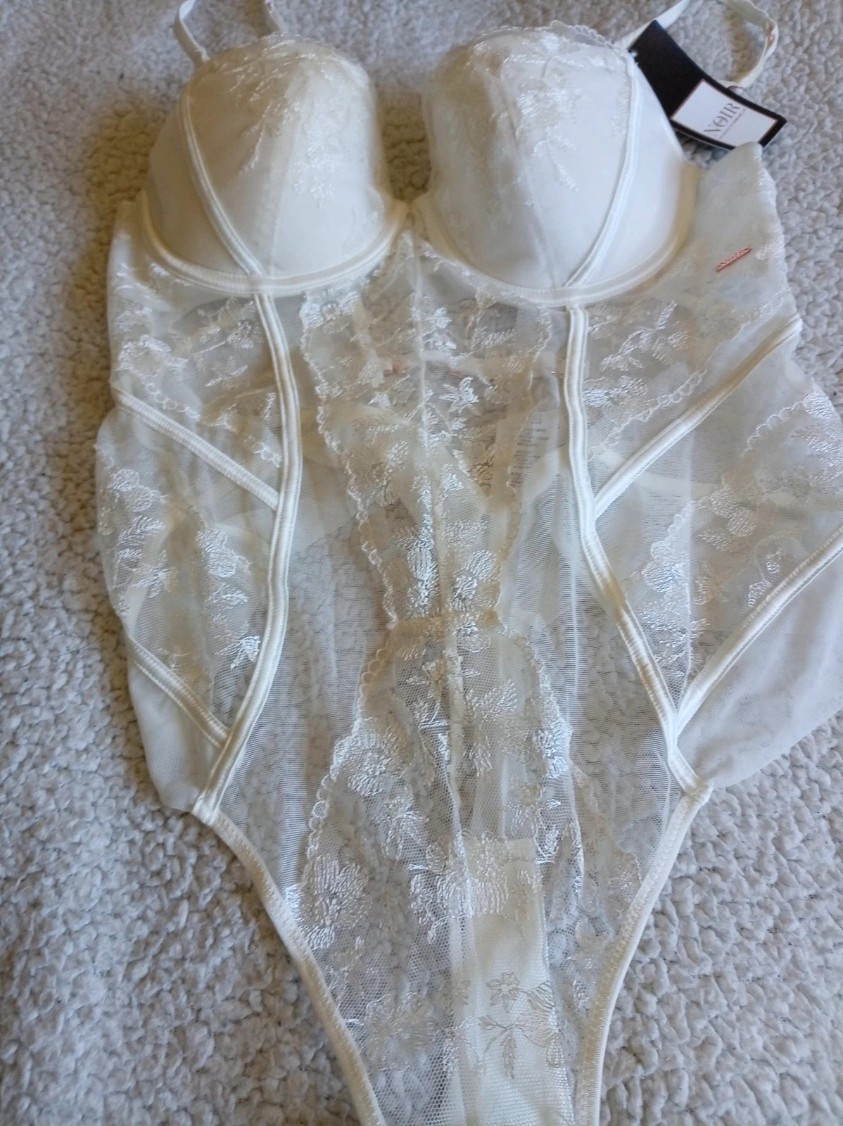 Body lencero encaje blanco Hunkemöller (Colección Noir) Talla 90 C Nuevo – Noir 2