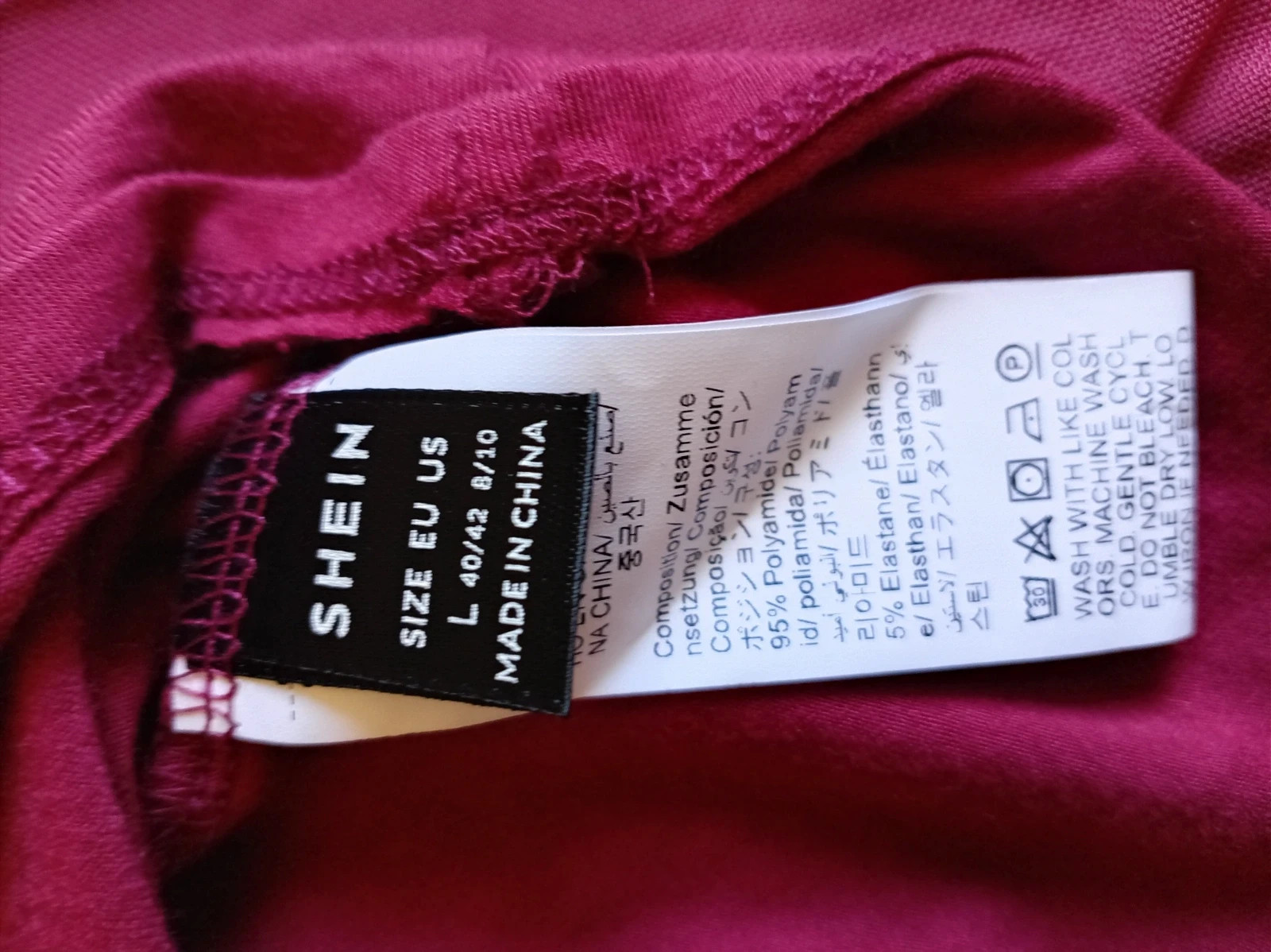 Top burdeos con transparencias escote corazon Shein Talla L – Shein – taille L / 40 / 12 4