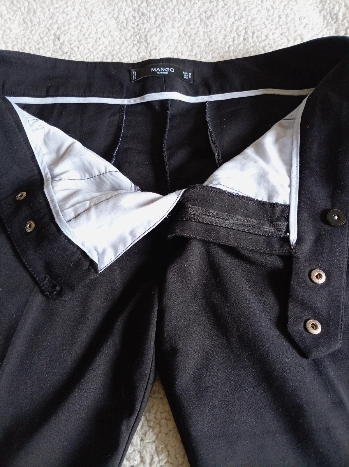 Pantalones de vestir Mango BTalla 40, L Negro Elegante – Mango – taille L / 40 / 12 5
