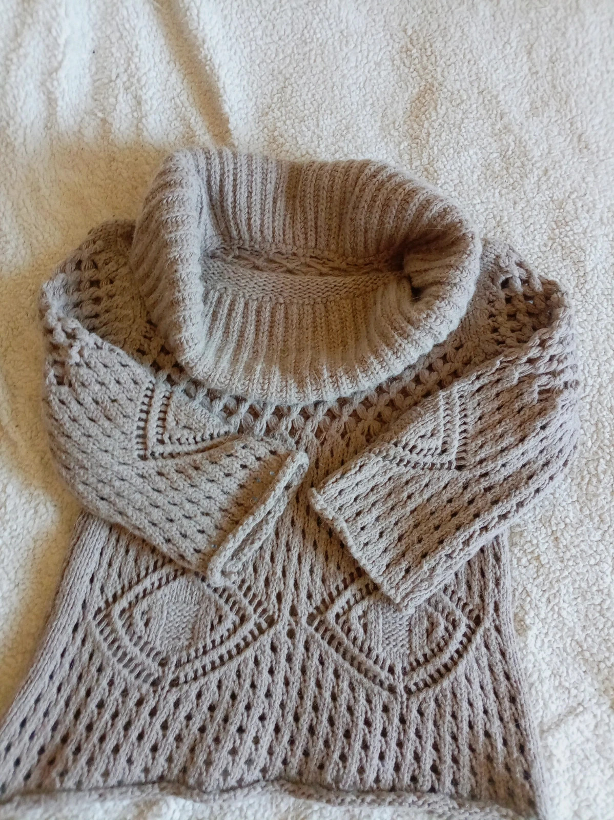 Jersey de punto calado con cuello vuelto - Made in Italy talla M/L
