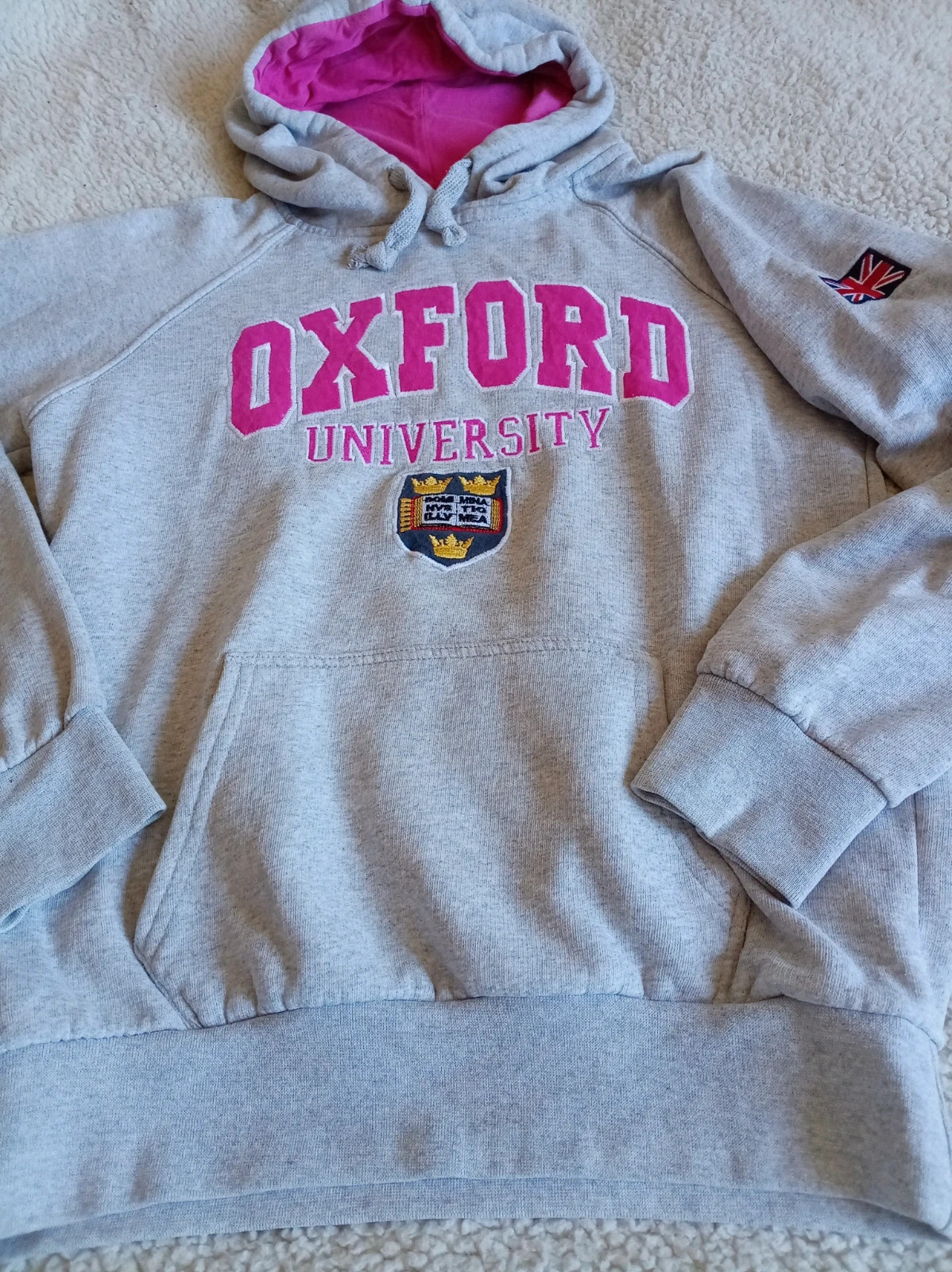 Sudadera oficial Oxford University gris y rosa - Talla S – Oxford University – taille S / 36 / 8 2