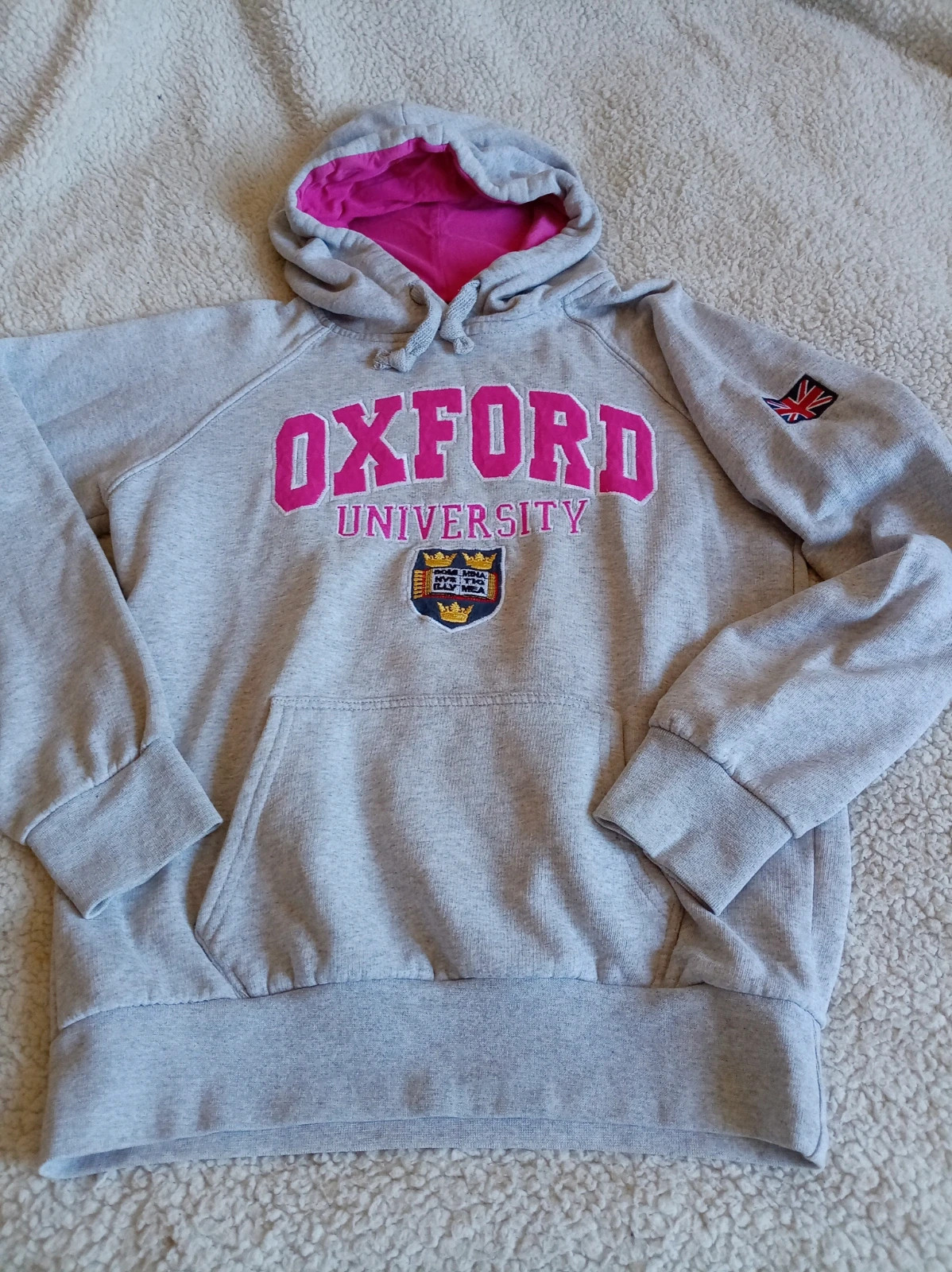 Sudadera oficial Oxford University gris y rosa - Talla S – Oxford University – taille S / 36 / 8